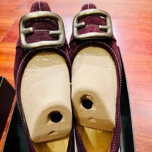 Fendi suede buckle flats